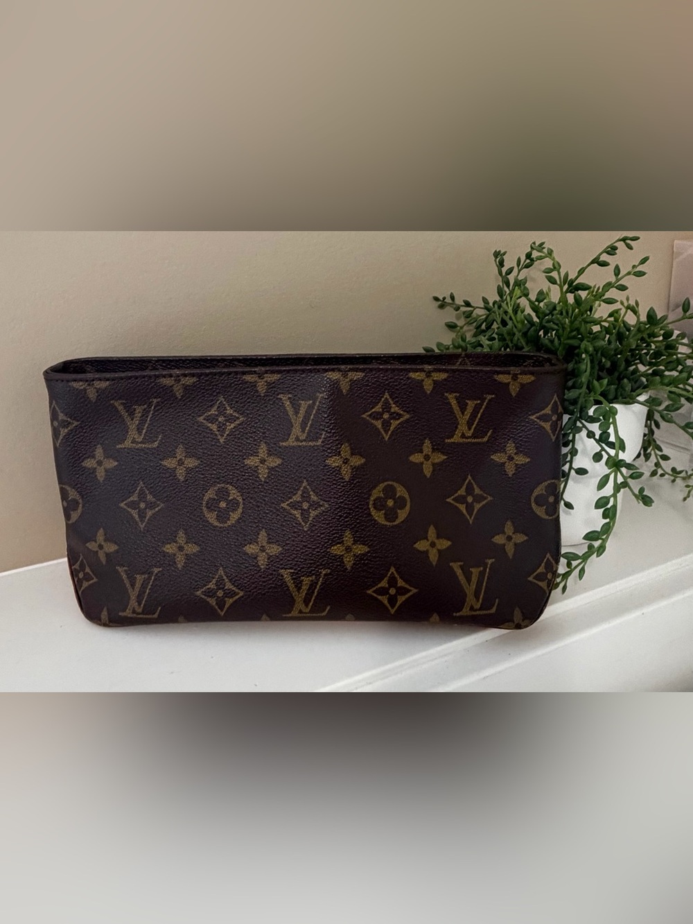 Louis Vuitton Brown Monogram Interior Pouch with Gold Hardware